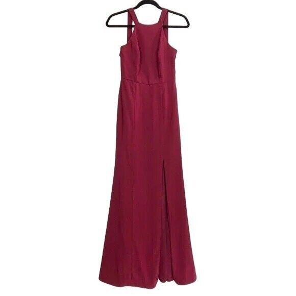 Dessy Collection Burgundy Wedding Dress - Picture 2 of 14